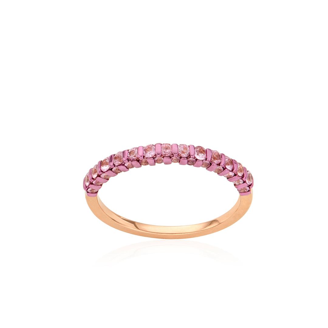 Three Sided Pink Sapphire Band