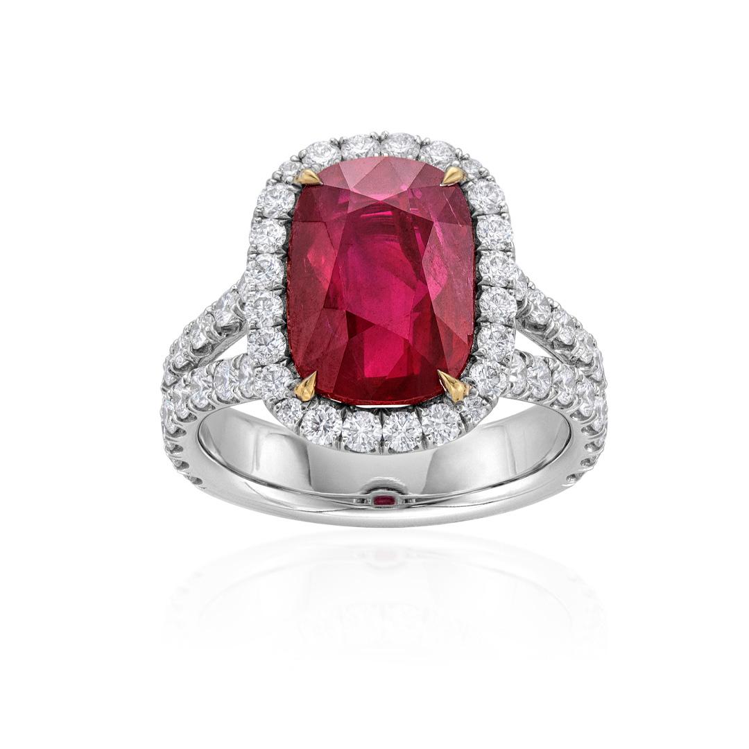 6.02 CT Ruby Ring with Diamond Accents 0