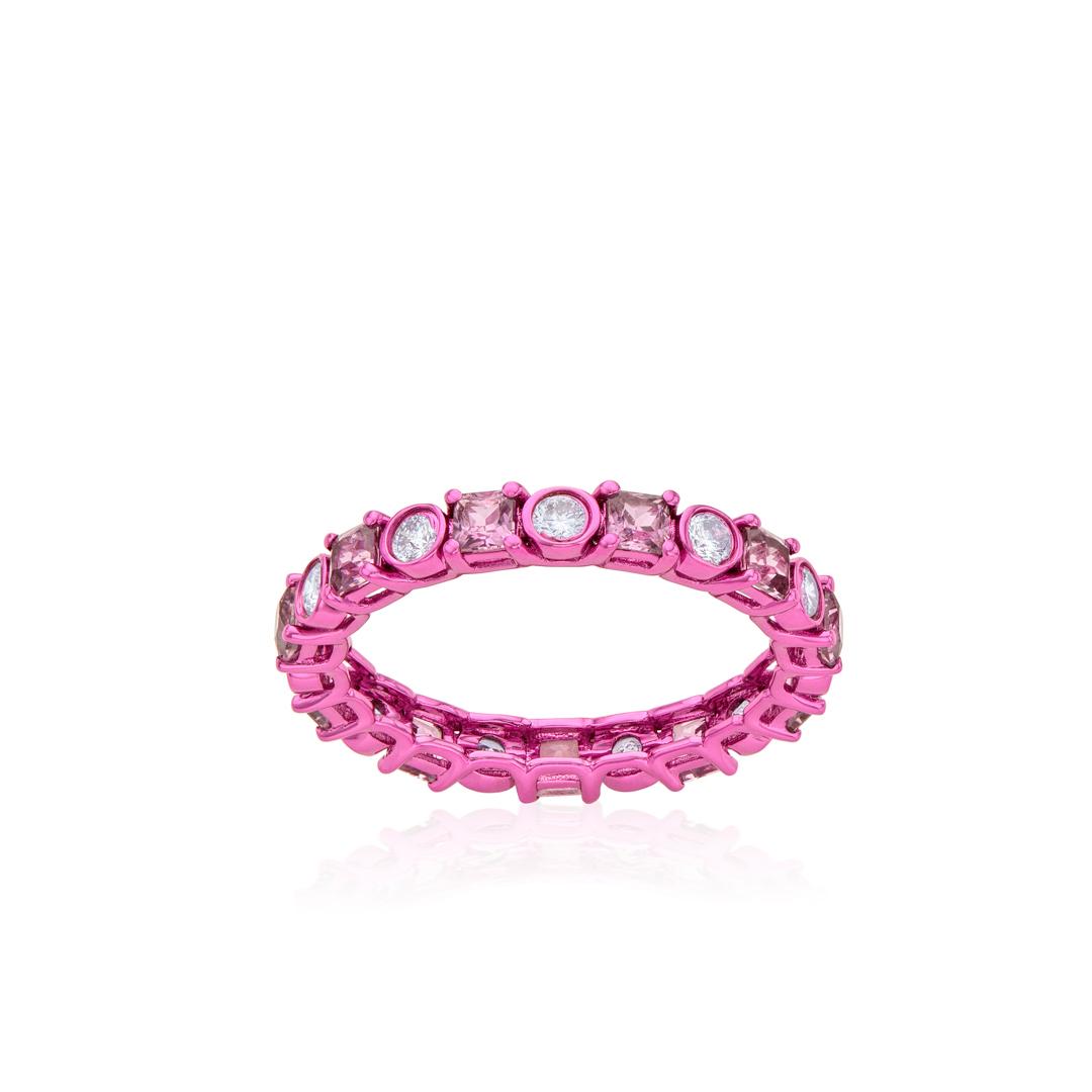 Pink Sapphire and Diamond Eternity Ring