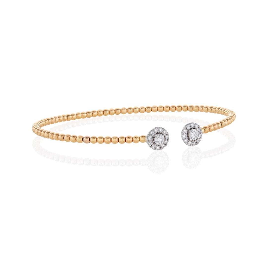 Halo Diamond Beaded Cuff Bracelet