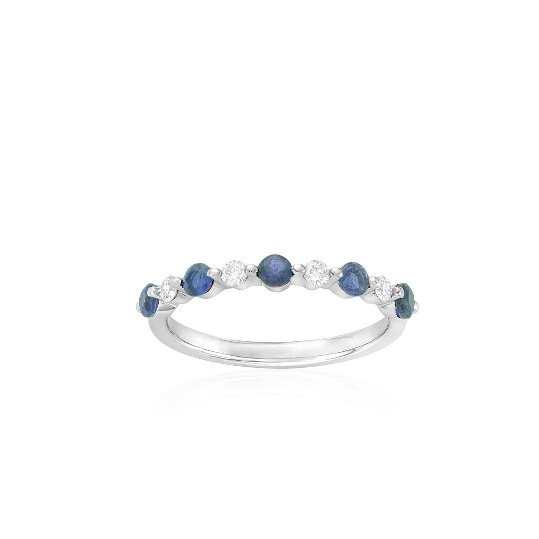 Sapphire and Diamond Stackable Band 0