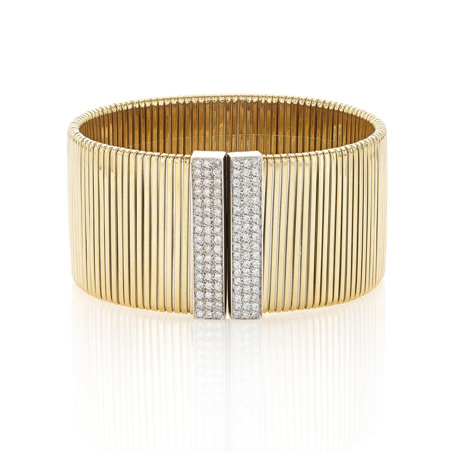 Ribbed Diamond Cuff
