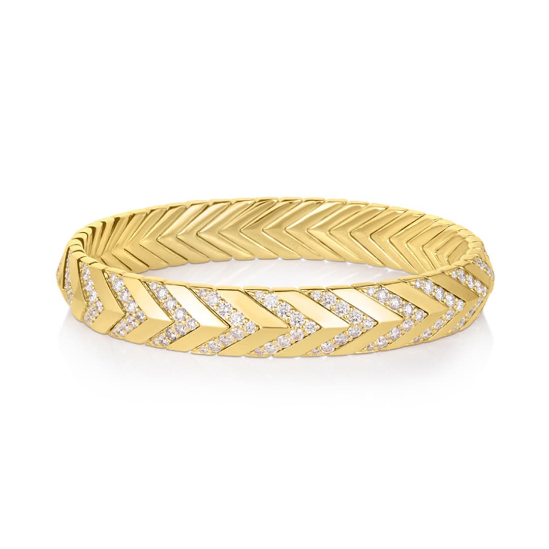 Chevron Stretch Bracelet with Diamonds