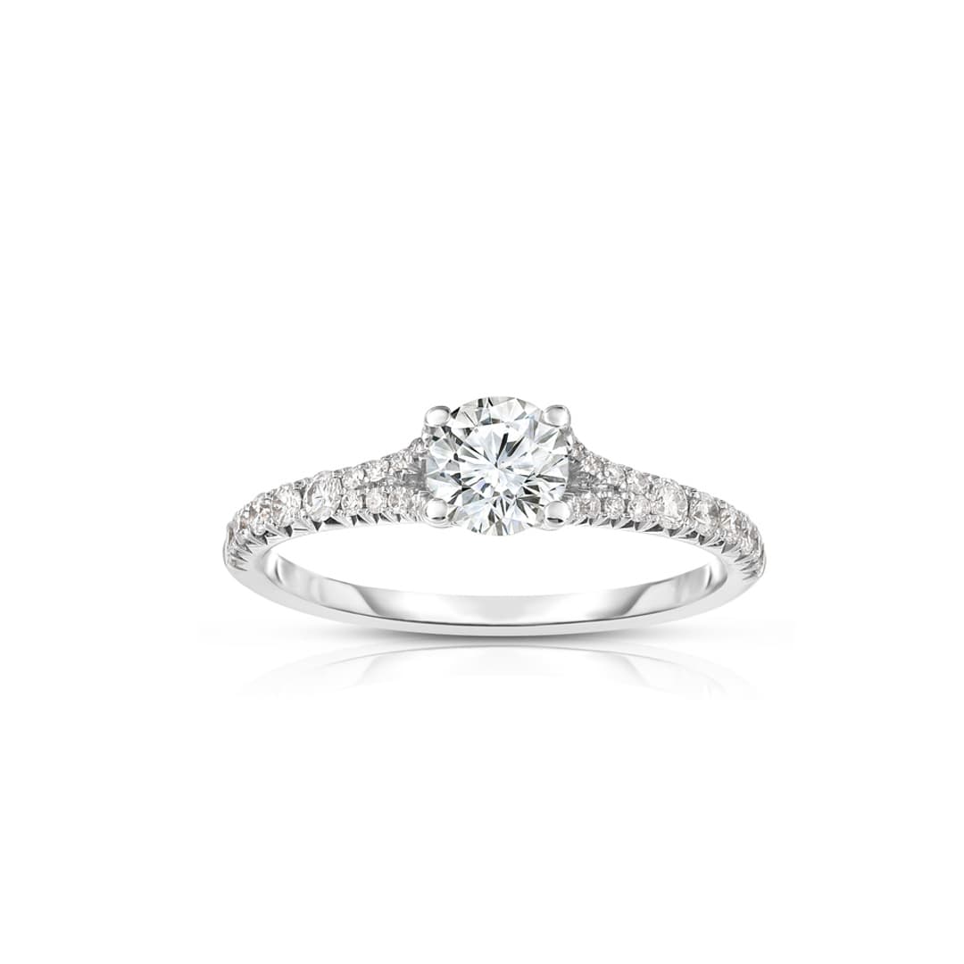 .50 CT Round Diamond Engagement Ring with Diamond Split Shank 0