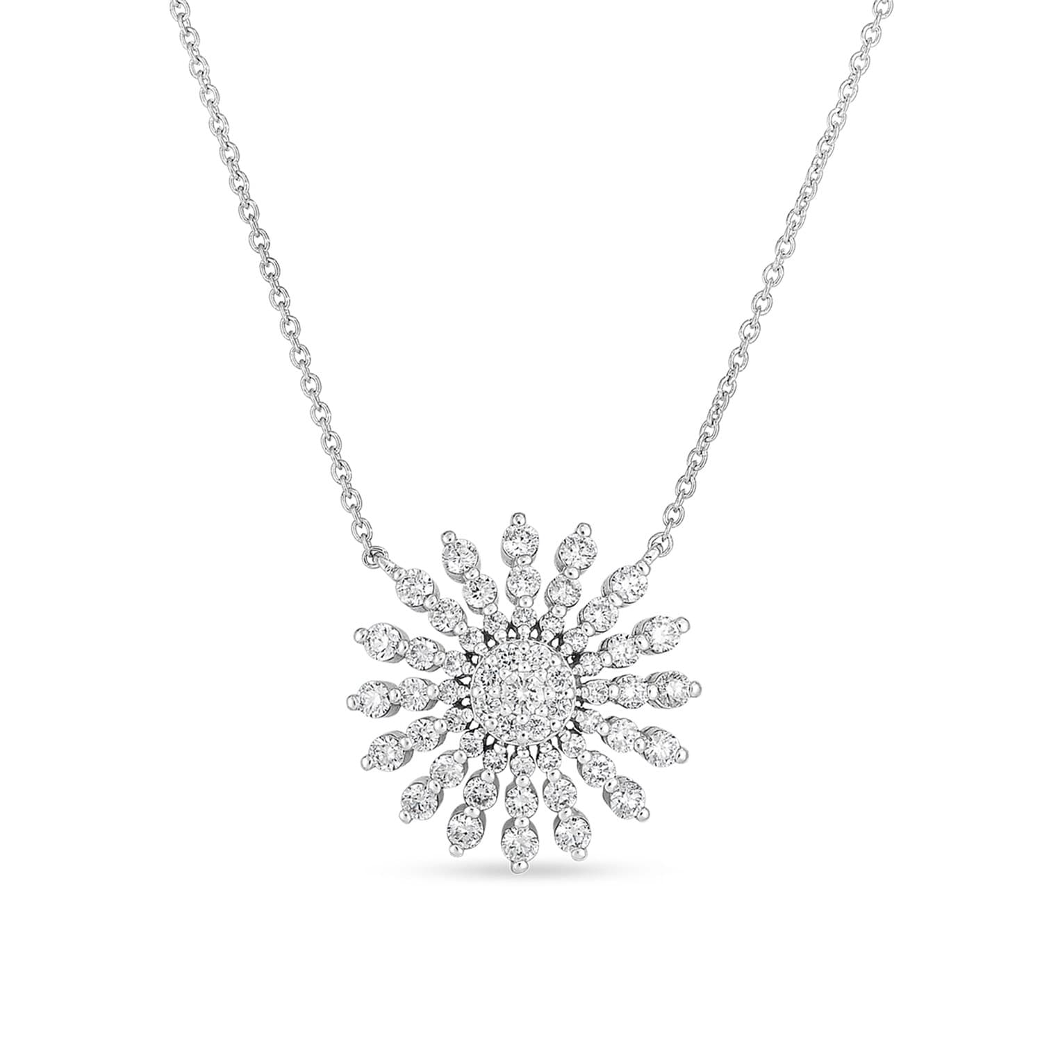 Roberto Coin 18k White Gold & Diamond Sunburst Pendant Necklace 0