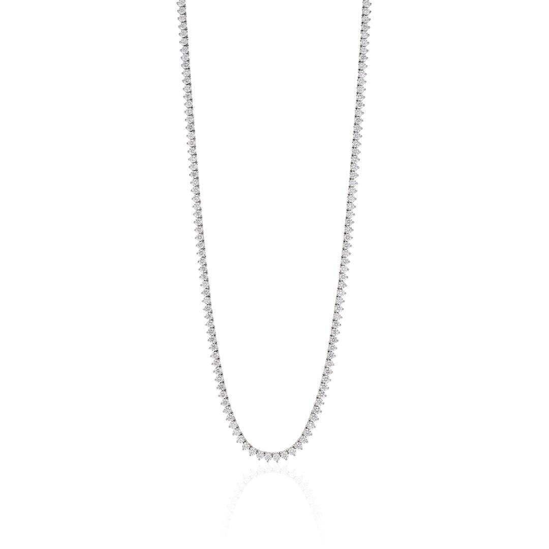 40.02 CTW All Around White Gold Diamond 37 Inch Necklace