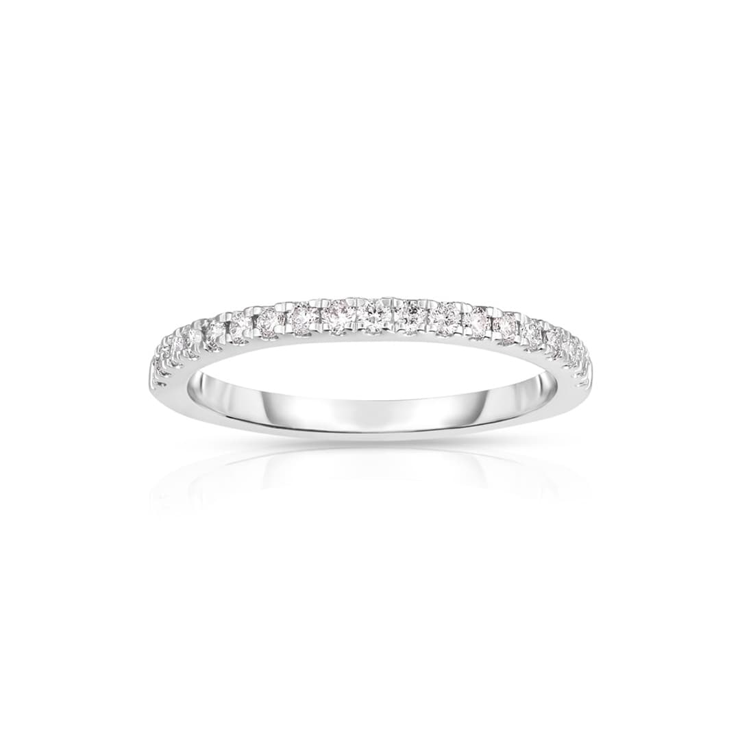 White Gold 0.25 CTW Round Diamond Wedding Band 0