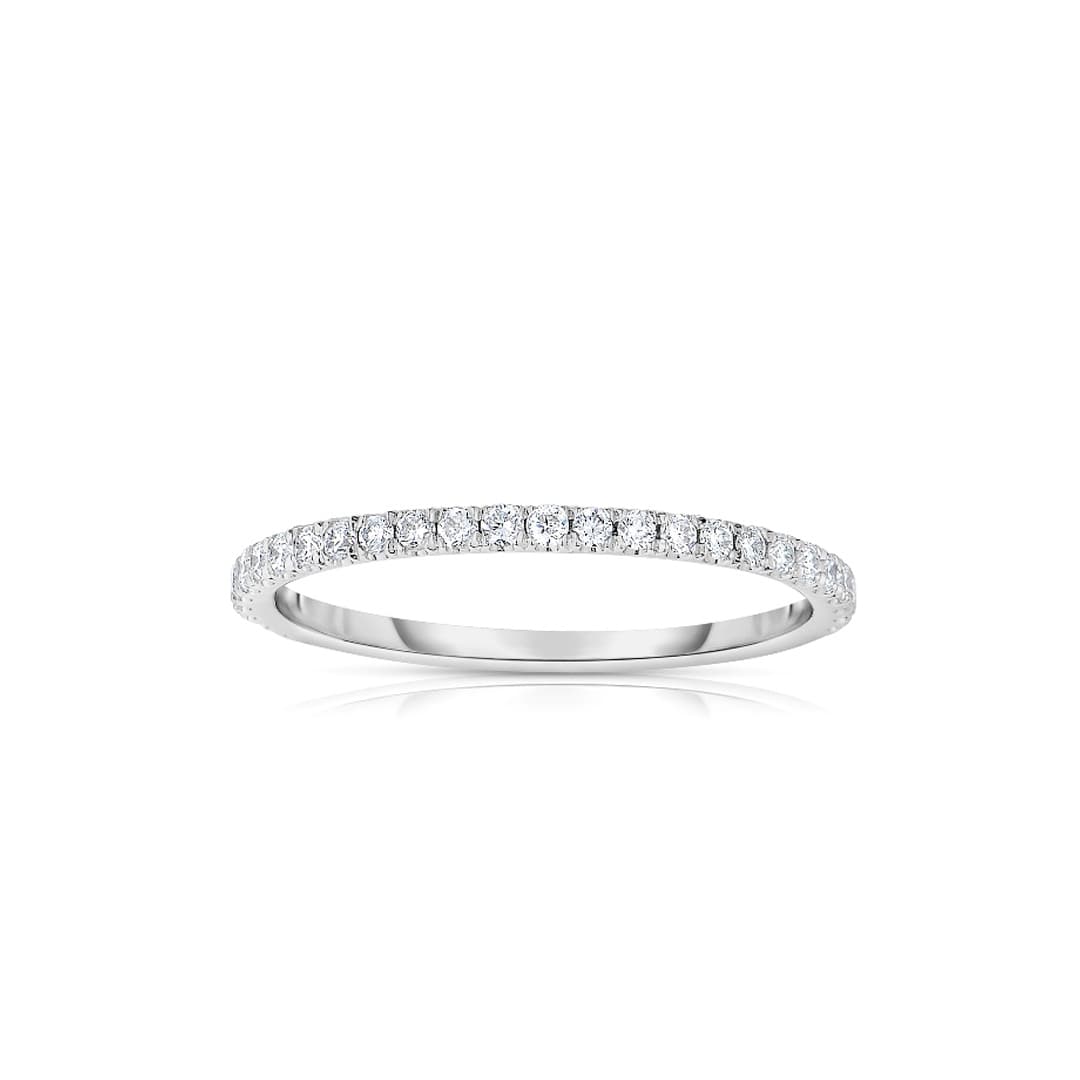 Thin Diamond Eternity Band in White Gold