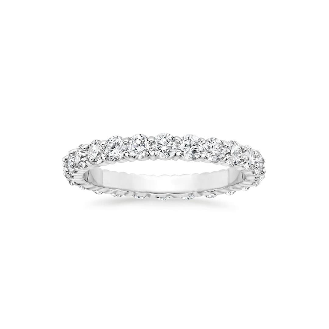 One Carat Round Diamond Eternity Band, White Gold 0