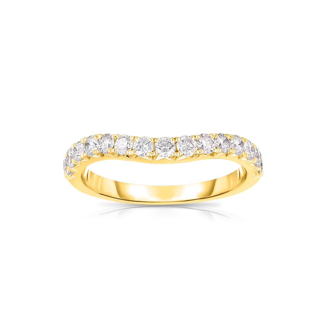 Yellow Gold 0.59 CTW Curved Diamond Wedding Band 0