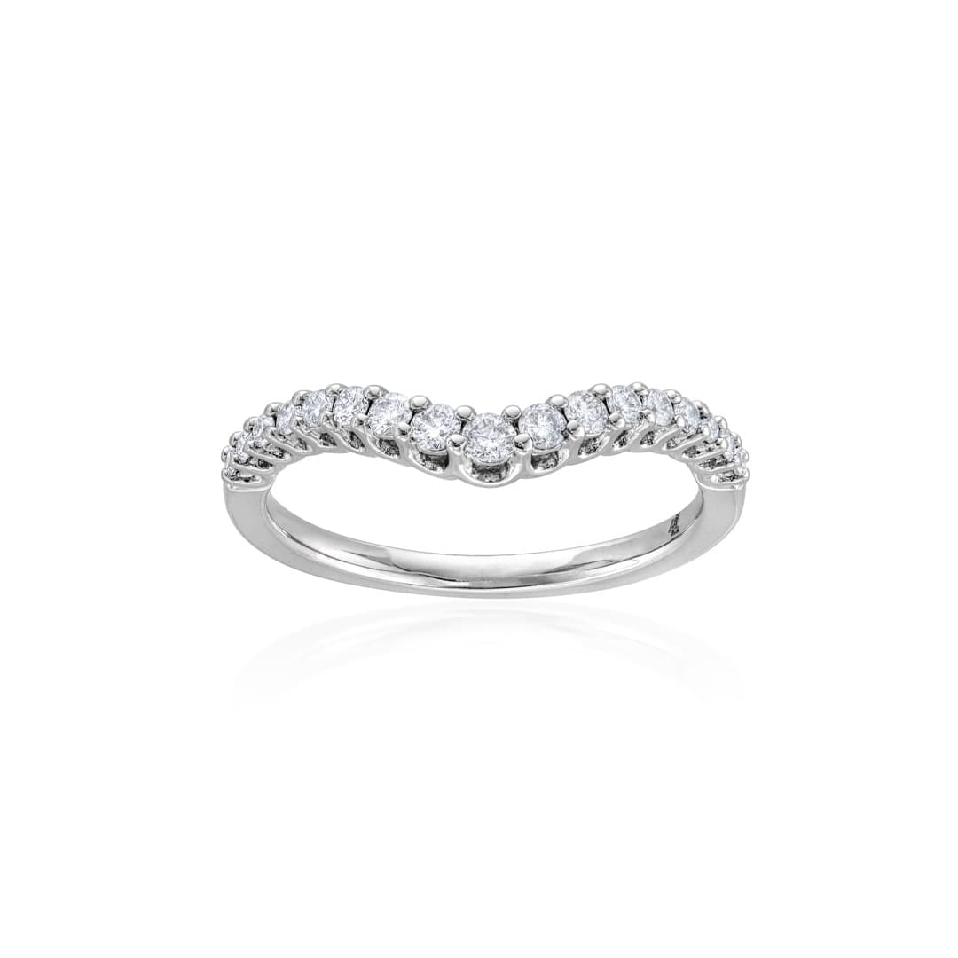 White Gold Diamond Contour Wedding Band