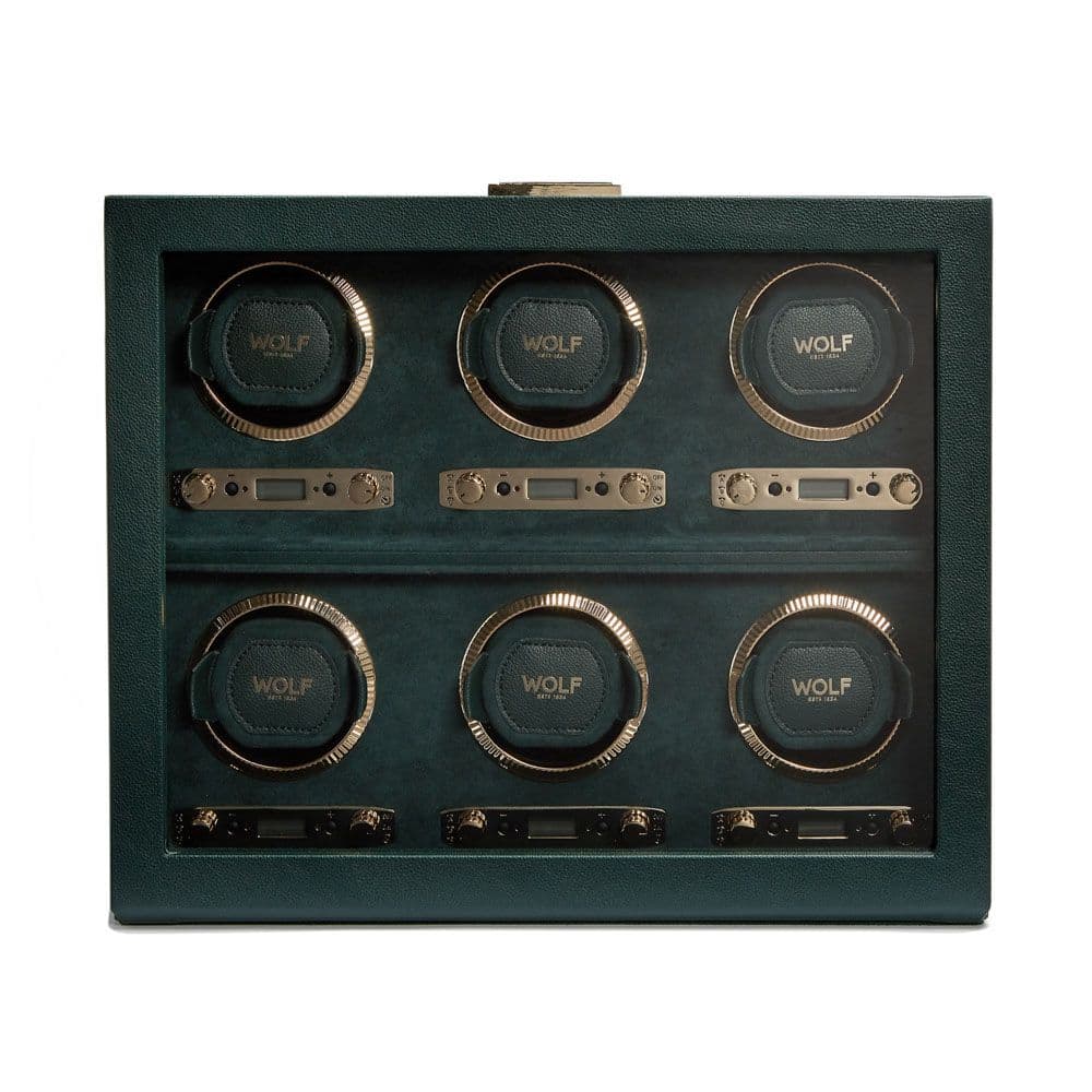 WOLF British Racing Green 6 Piece Watch Winder 0