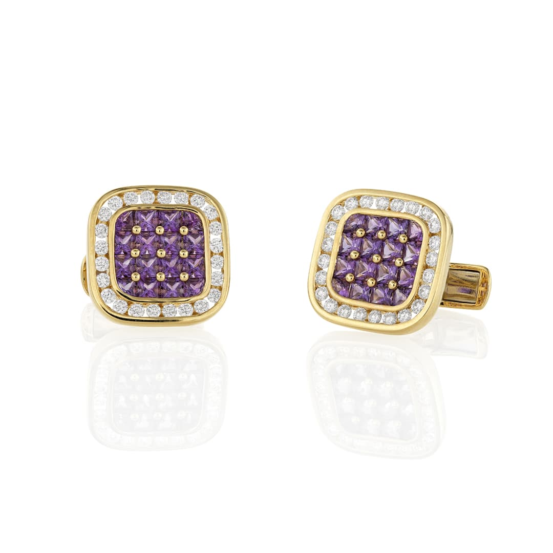 Amethyst and Diamond Cufflinks