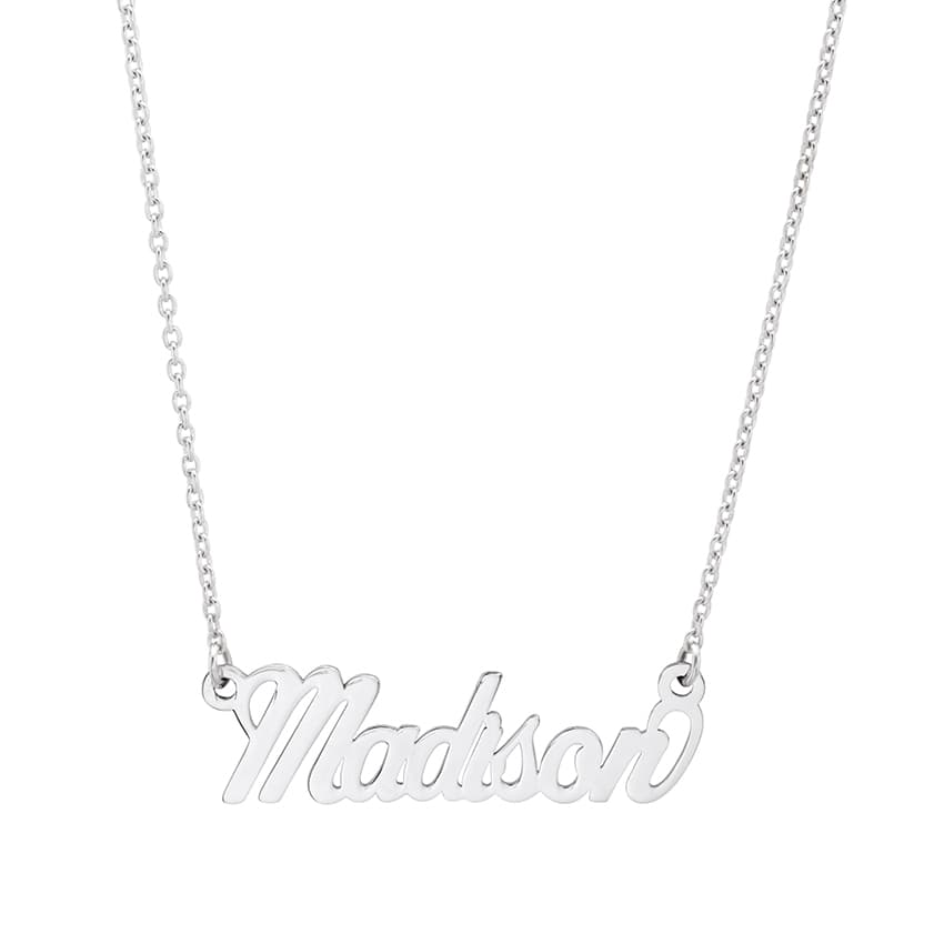 Sterling Silver Horizontal Monogram Pendant Necklace 0