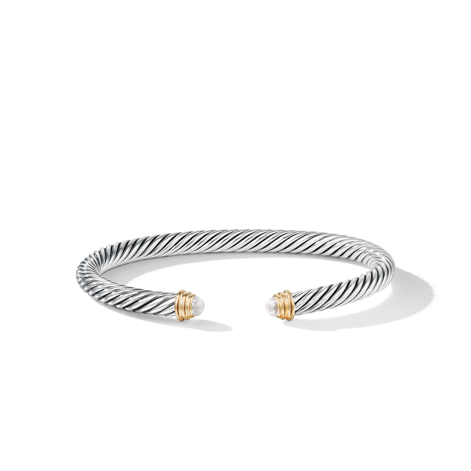 David Yurman Classic Cable 5mm Bracelet with 14K Yellow Gold and Pearls