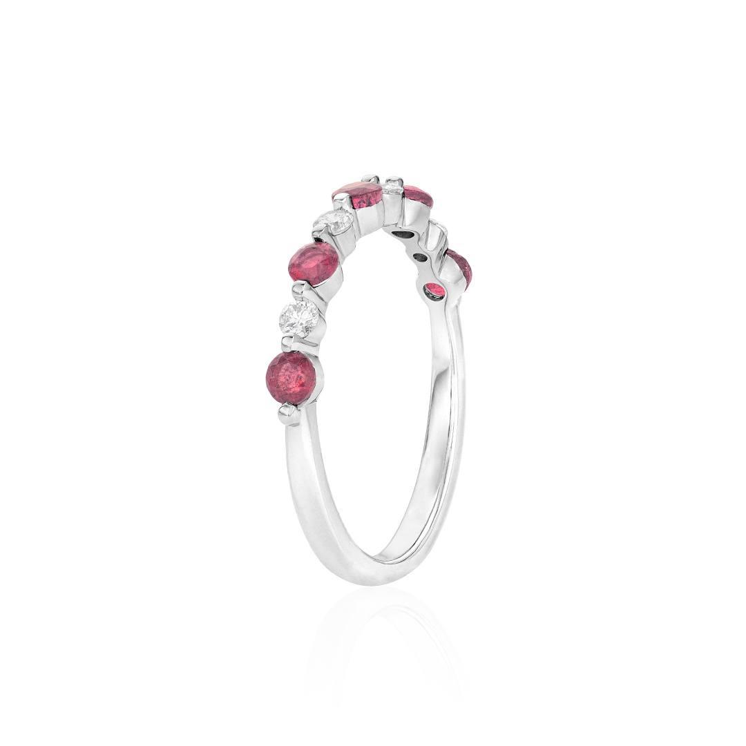 Ruby and Diamond Stackable Band 1