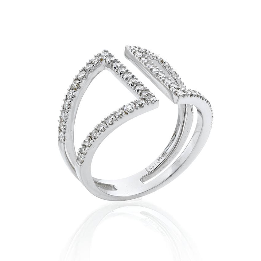 Geometric .50 CTW Diamond White Gold Ring