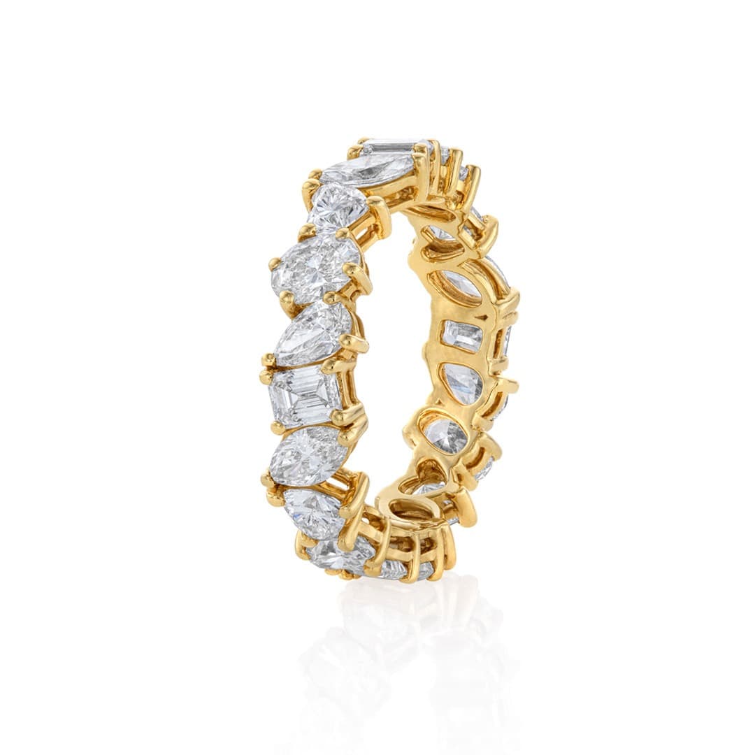 Yellow Gold Mixed Shape Diamond Eternity Ring 1