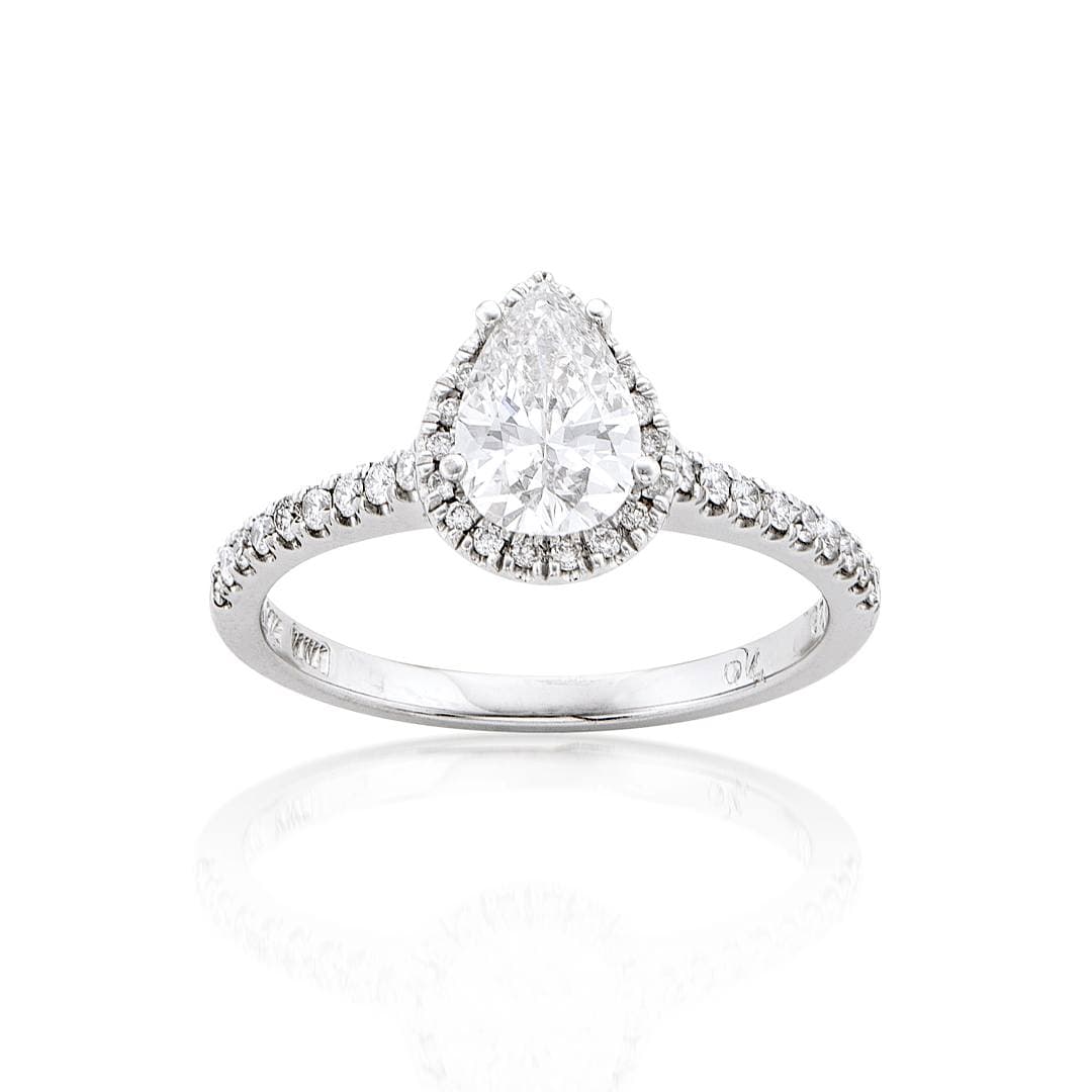 .70 CT Pear Shaped Diamond Halo Engagement Ring