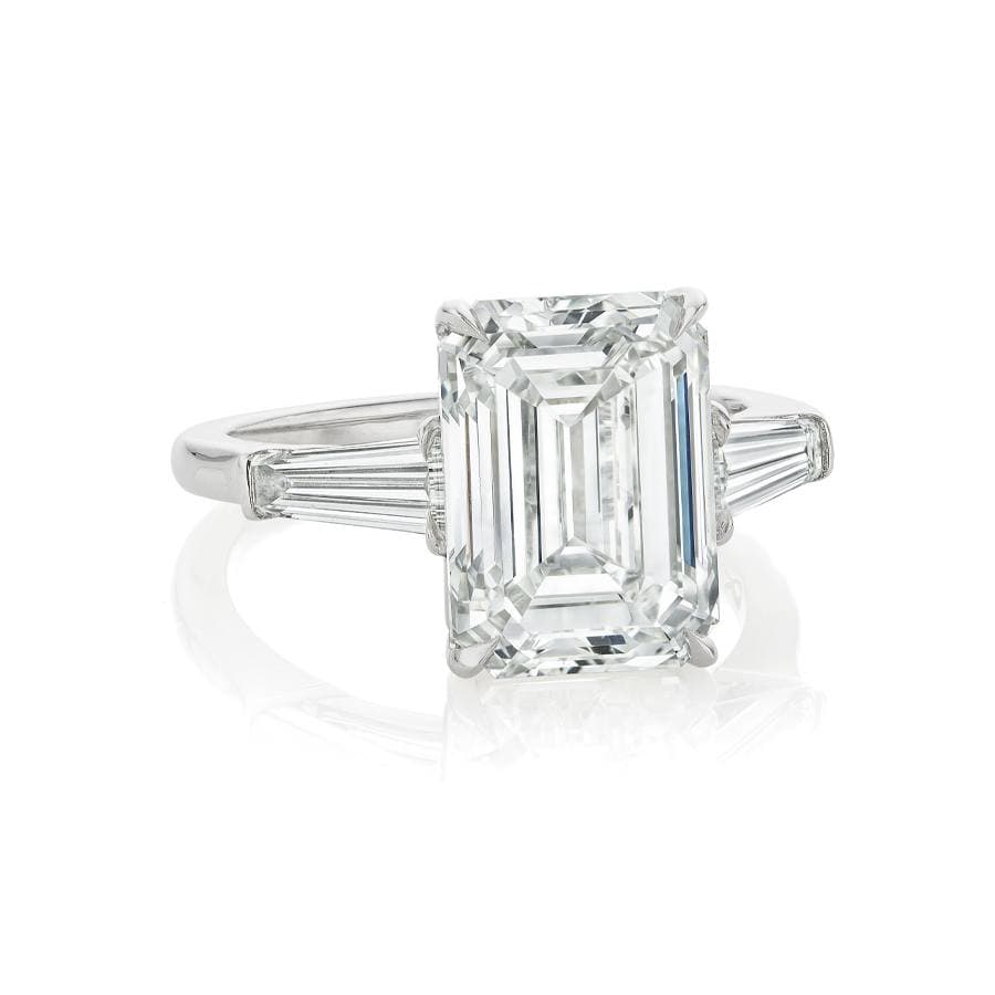 6.01 CT Emerald Cut Diamond Platinum Engagement Ring 1