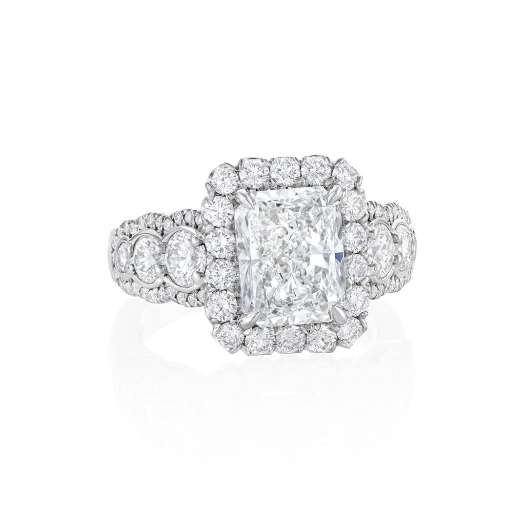 3.01 CT Radiant Cut Halo Diamond Engagement Ring 1