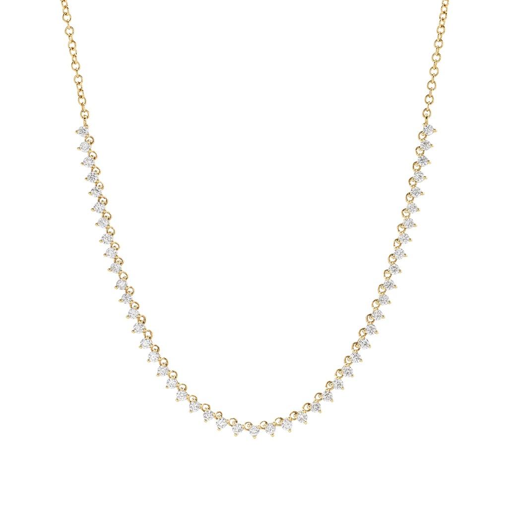 Yellow Gold Round Diamond Necklace
