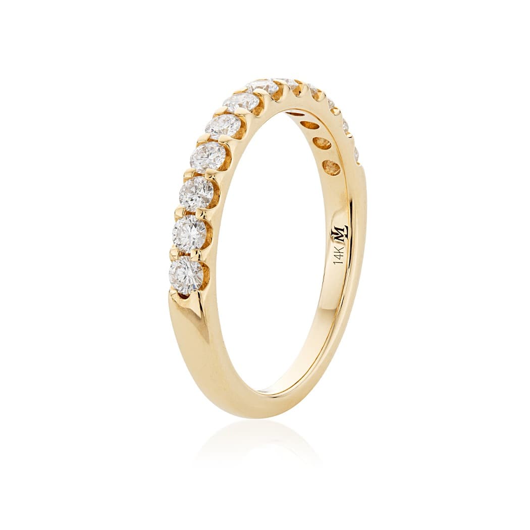 Yellow Gold 0.50 Carat Round Diamond Wedding Band 1