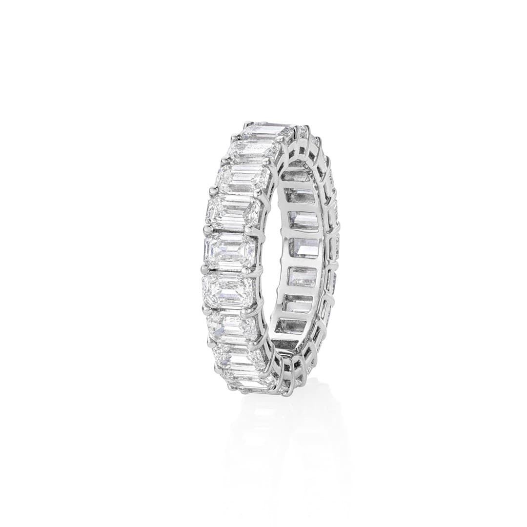 6.64 CTW Emerald Cut Diamond Eternity Band 1