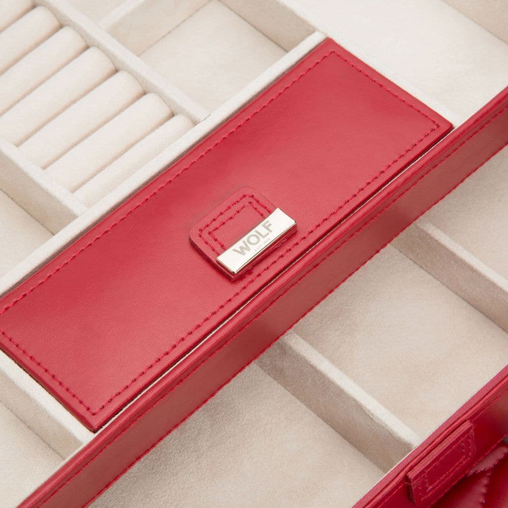 WOLF Caroline Medium Jewelry Case in Red 3