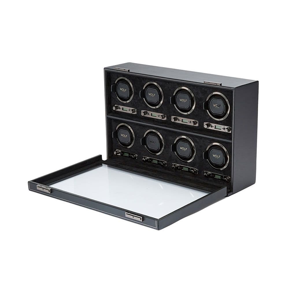 WOLF British Racing Black 8 Piece Watch Winder 2