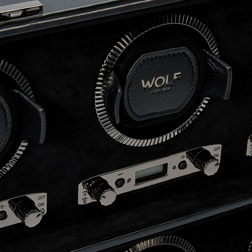 WOLF British Racing Black 8 Piece Watch Winder 3