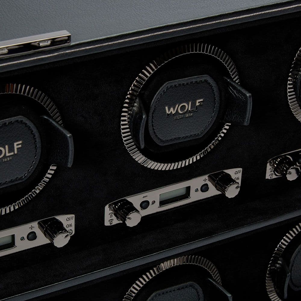 WOLF British Racing Black 8 Piece Watch Winder 4