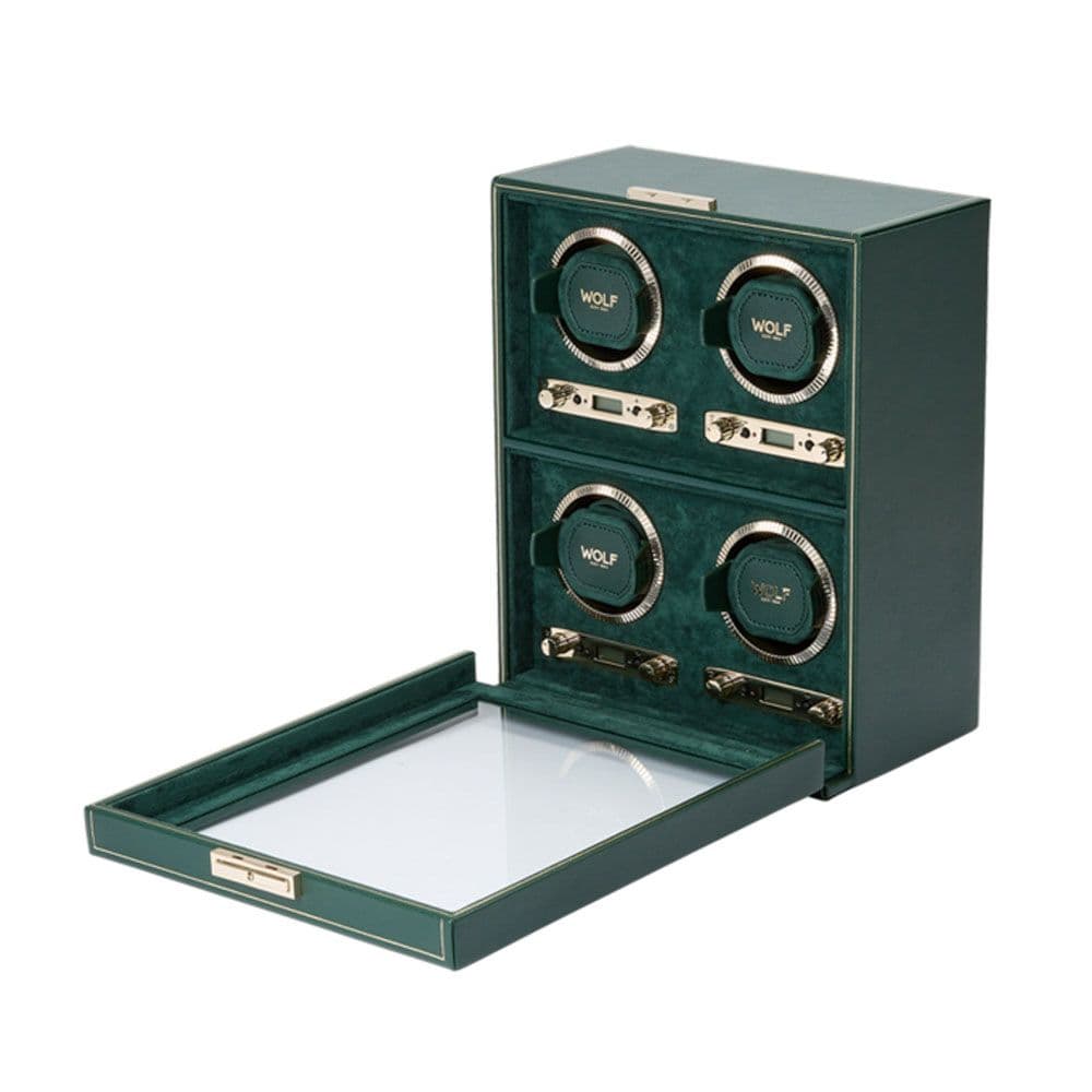 WOLF British Racing Green 4 Piece Watch Winder 1