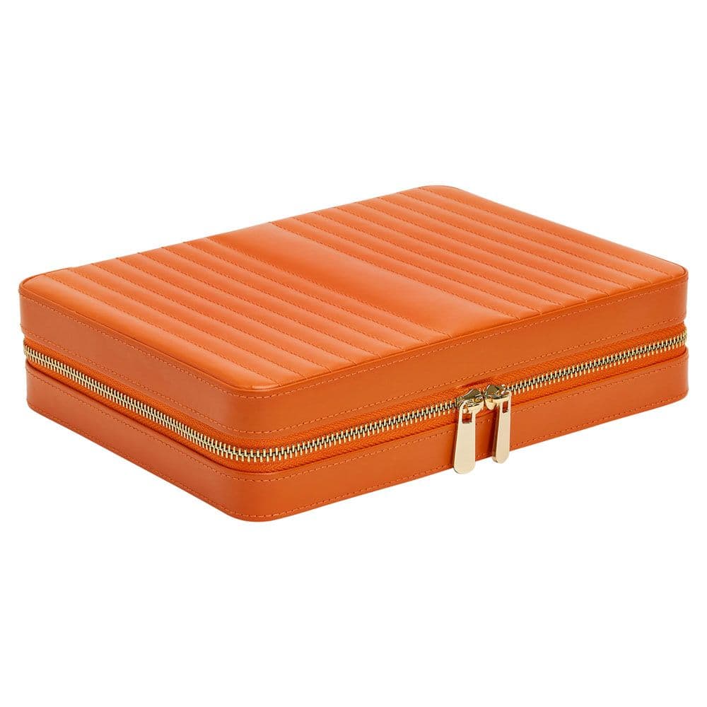 WOLF Maria Large Jewelry Zip Case in Tangerine 1