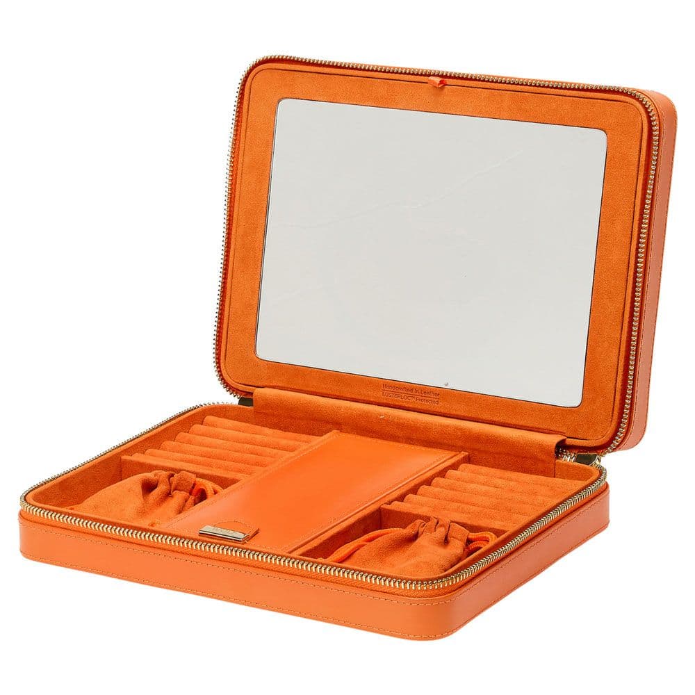 WOLF Maria Large Jewelry Zip Case in Tangerine 3