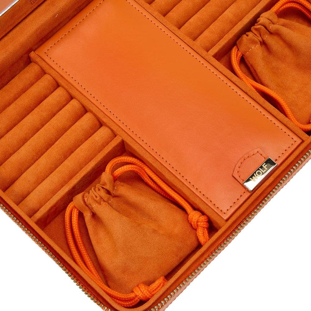 WOLF Maria Large Jewelry Zip Case in Tangerine 4