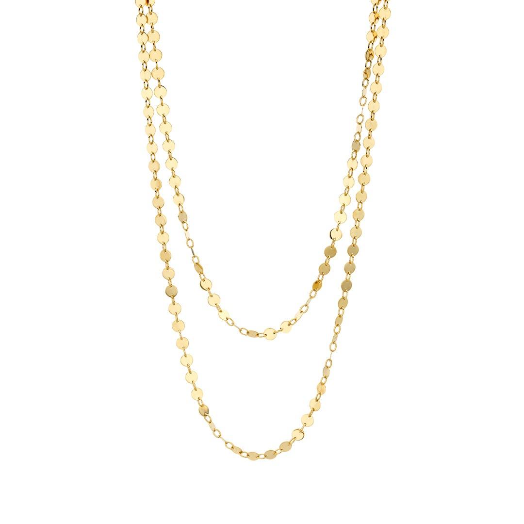 Yellow Gold Long Disc Necklace 0