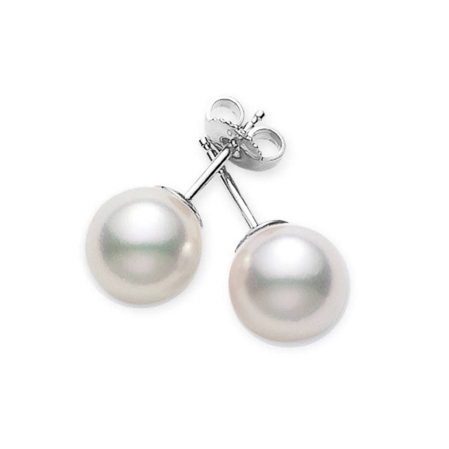 Mikimoto 5.5-5mm A Pearl Stud Earrings in White Gold