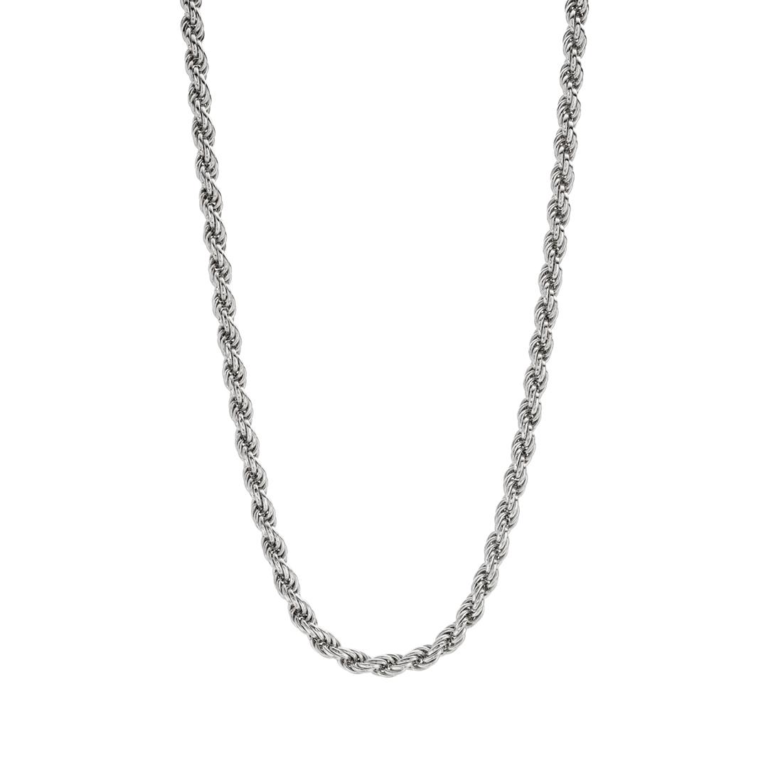 Sterling Silver Rope Chain Necklace, 22 inches