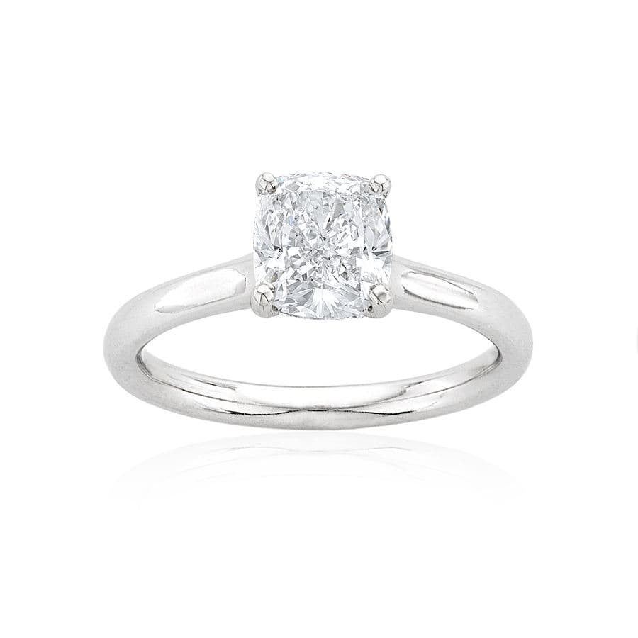 1.50 CT Cushion Cut Loose Diamond, displayed in White Gold