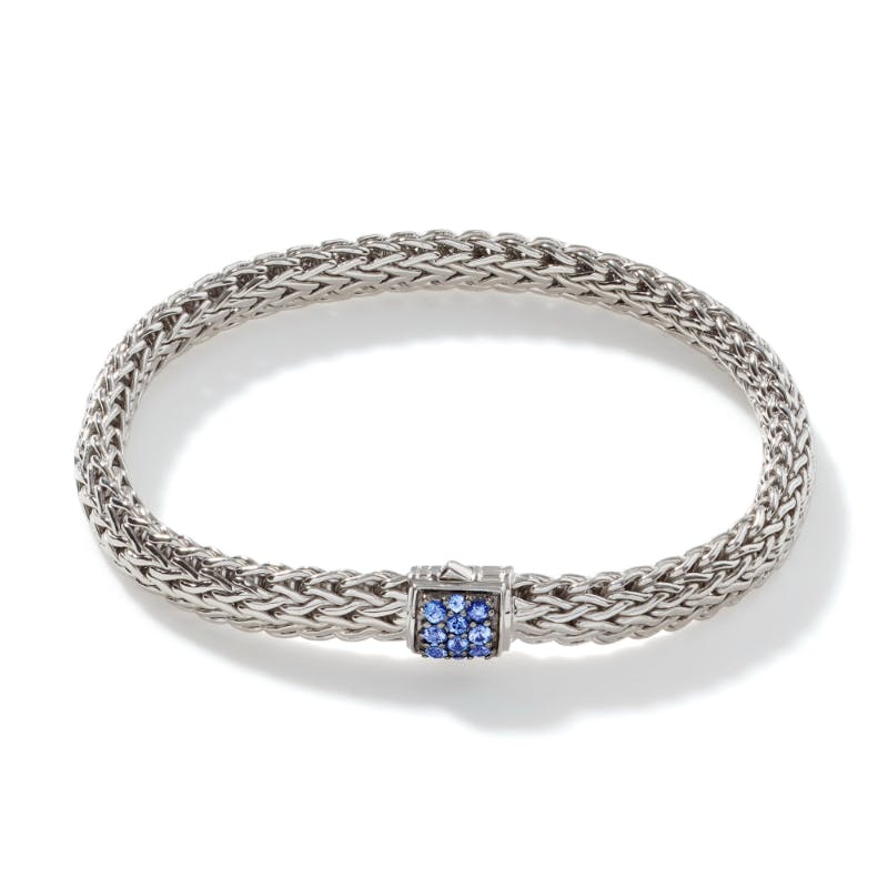 John Hardy Woven 6.5mm Chain Bracelet with Blue Sapphires 0