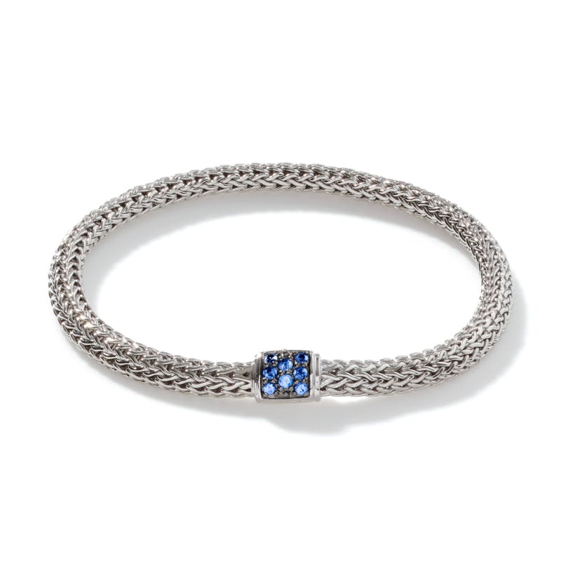 John Hardy Woven 5mm Chain Bracelet with Blue Sapphires 0