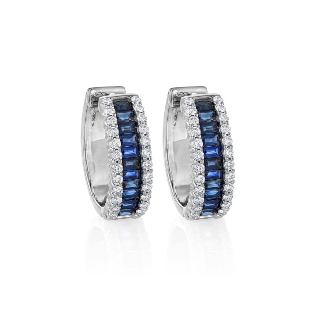 Sapphire and Diamond White Gold Earrings 0