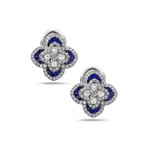 Charles Krypell Sapphire Diamond Quatrefoil Stud Earrings 0