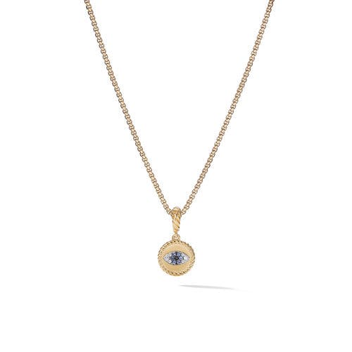 David Yurman Evil Eye Aumlet with Diamonds and Blue Saphires in 18k Gold
