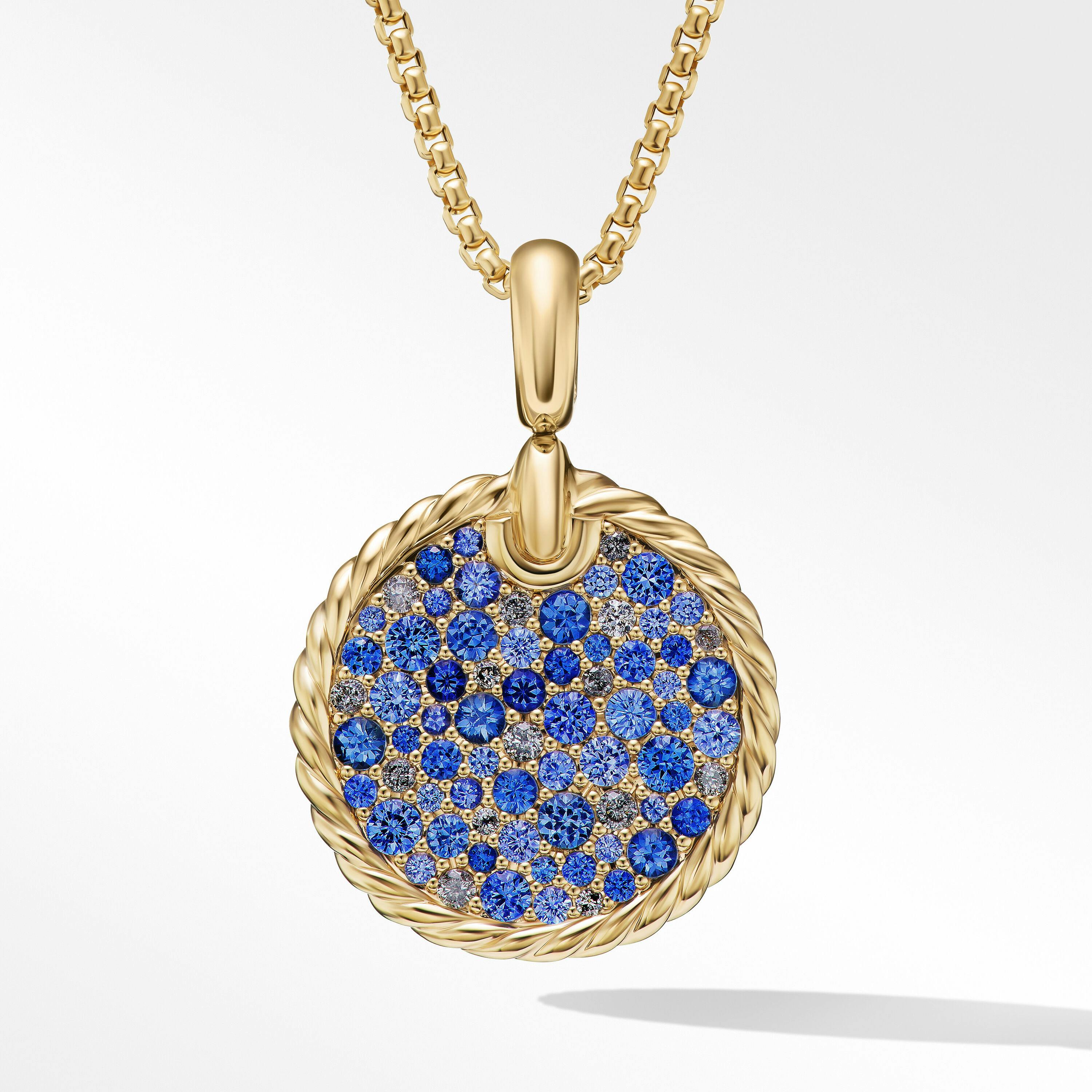 David Yurman DY Elements Water Pendant with Pave Blue Sapphires and Diamonds