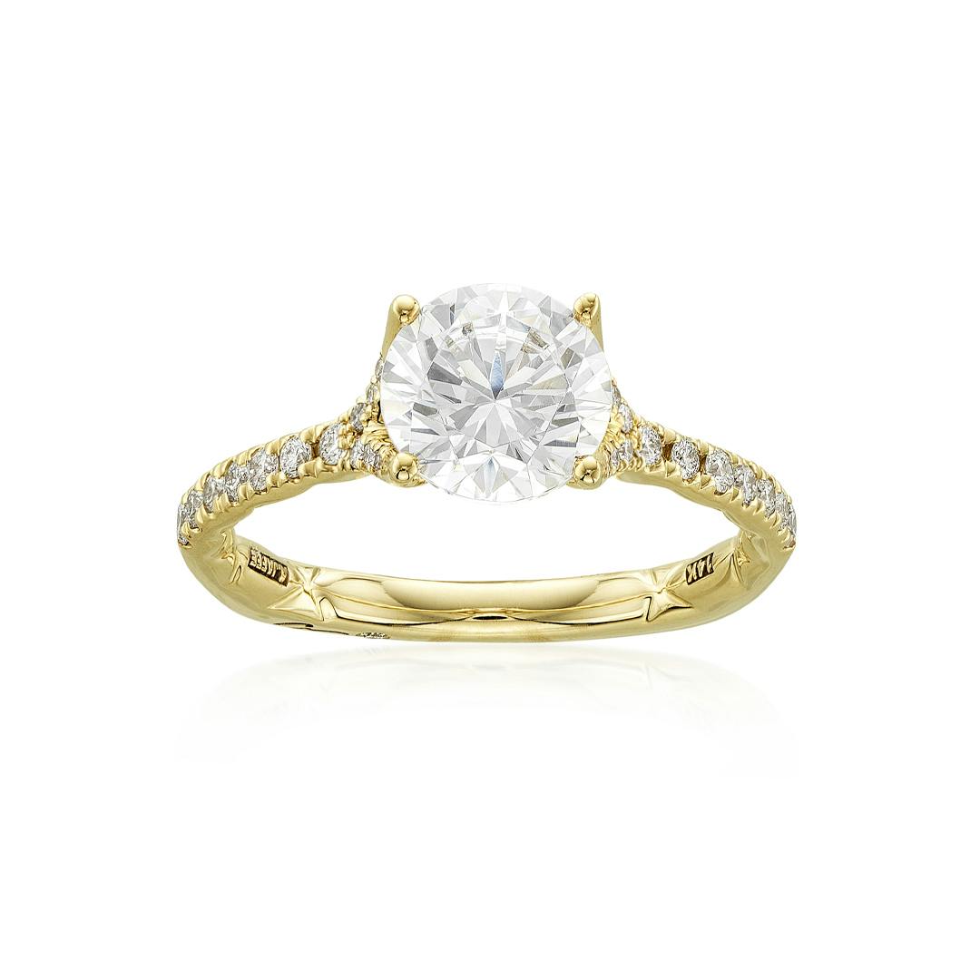 A. Jaffe .30 CT Pave Diamond Semi-Mount Engagement Ring in Yellow Gold 0