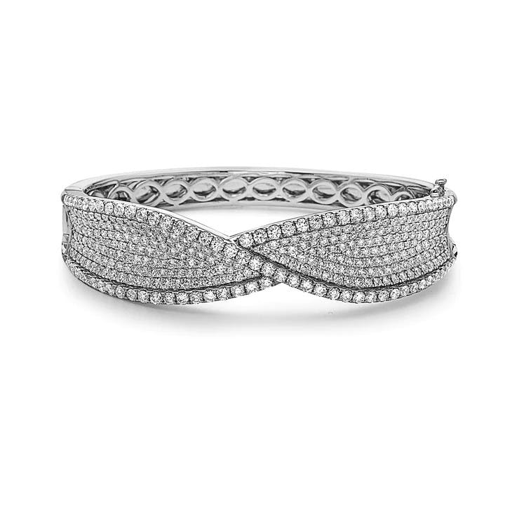 Charles Krypell Precious Diamond Twisted Bangle Bracelet 0