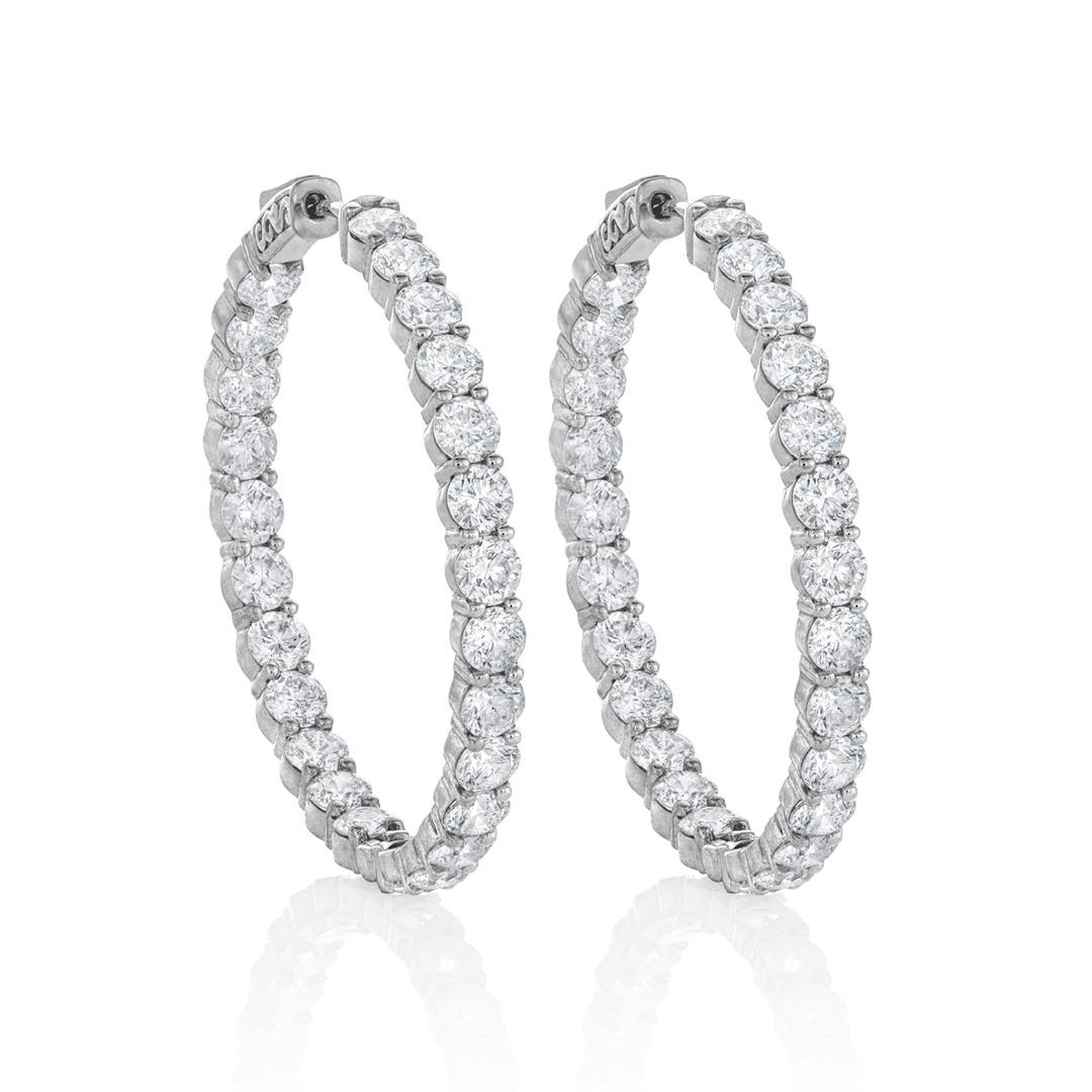 White Gold 41mm 11.87 CTW Diamond In and Out Hoops 0