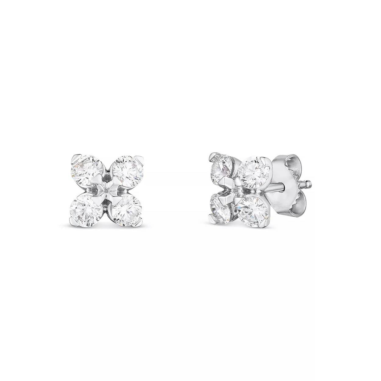 Roberto Coin White Gold Small Love in Verona Stud Earrings 0